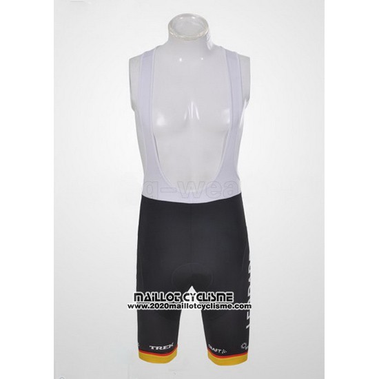 2011 Maillot Ciclismo Trek Leqpard Champion Allemagne Noir et Jaune Manches Courtes et Cuissard